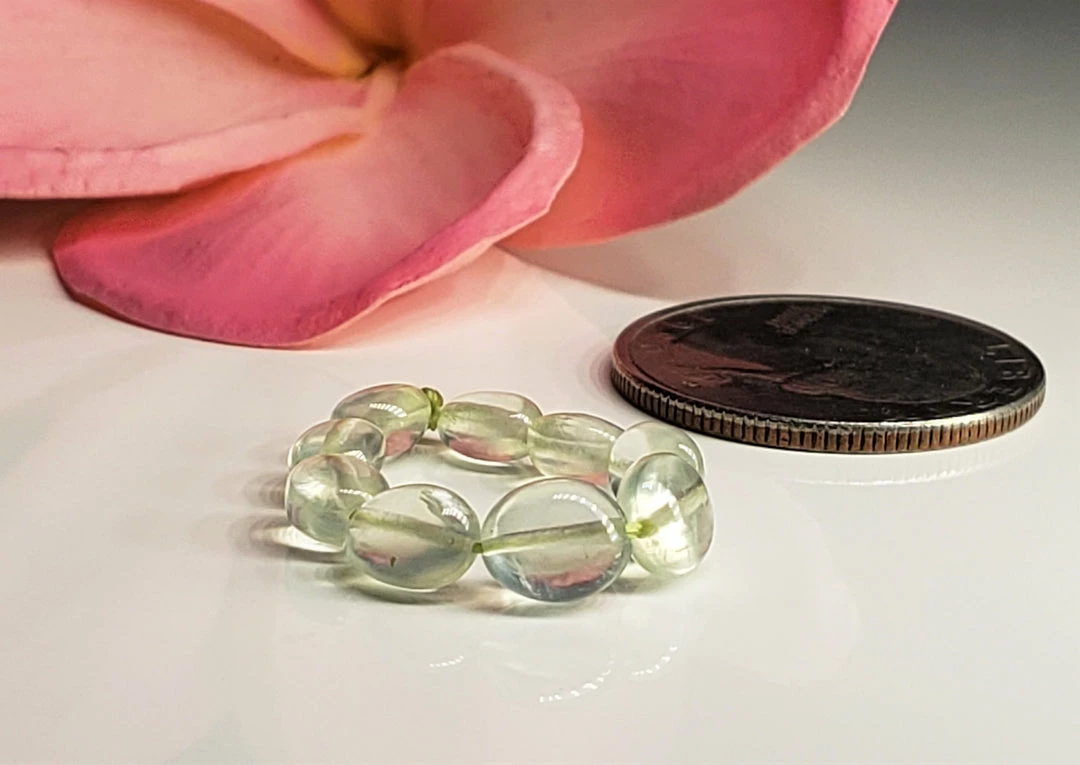 Tools4transformation Prehnite Green Gem Healing Ring