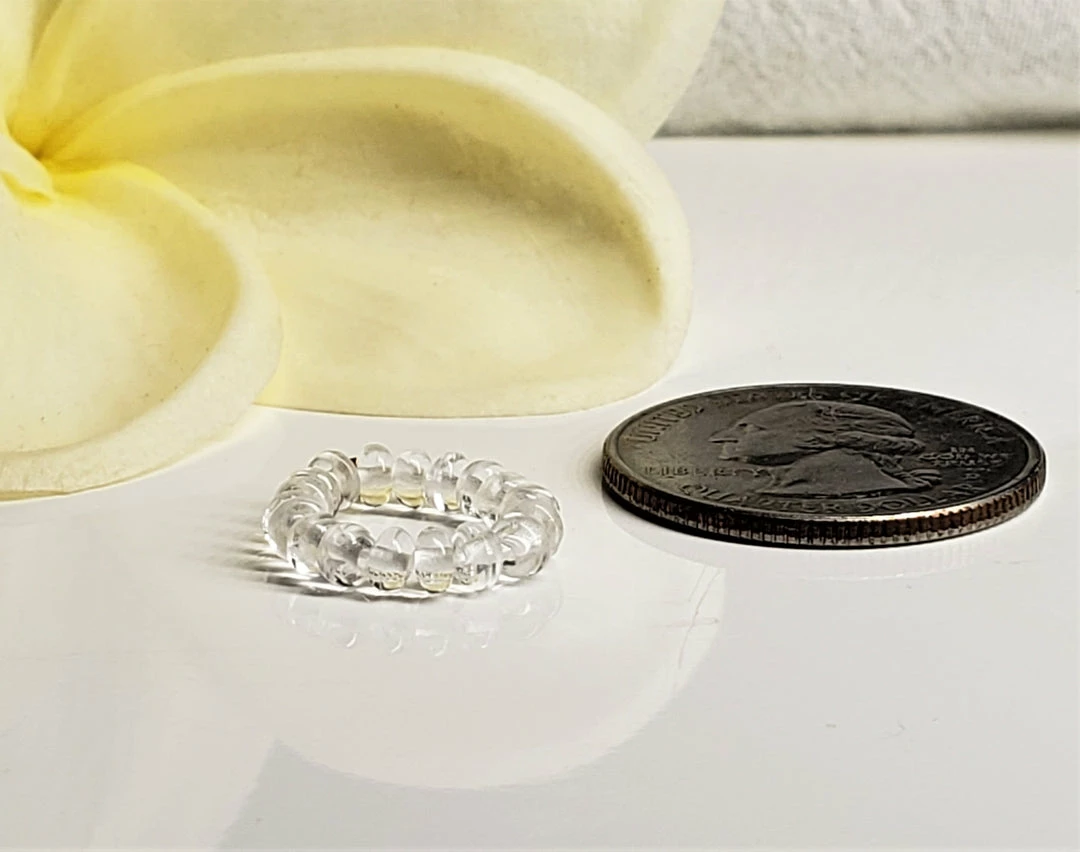 Tools4transformation Petalite - Clear/Colorless Gem Healing Ring Gem Healing Rings