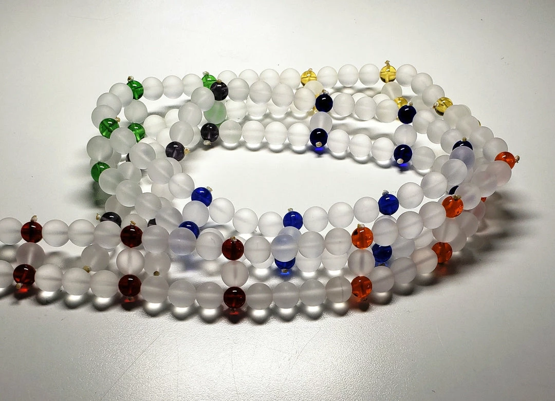 Tools4transformation 7 Chakra Spinal Mat With Andara Crystal & Frosted Quartz Beads 40inch