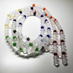 Tools4transformation 7 Chakra Spinal Mat With Andara Crystal & Frosted Quartz Beads 40inch