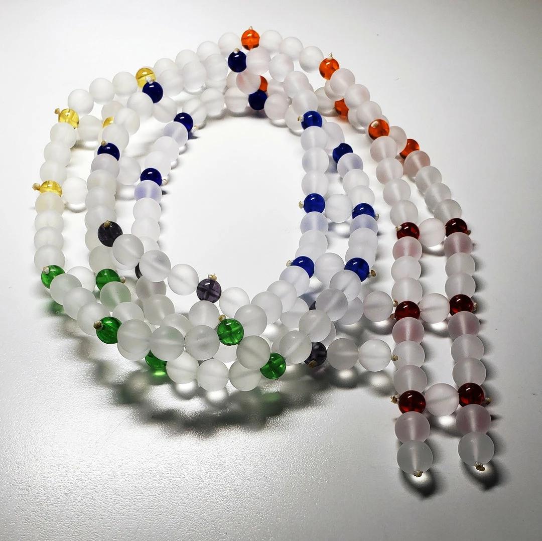 Tools4transformation 7 Chakra Spinal Mat With Andara Crystal & Frosted Quartz Beads 40inch