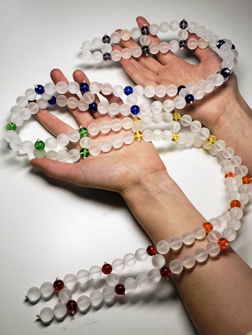 Tools4transformation 7 Chakra Spinal Mat With Andara Crystal & Frosted Quartz Beads 40inch