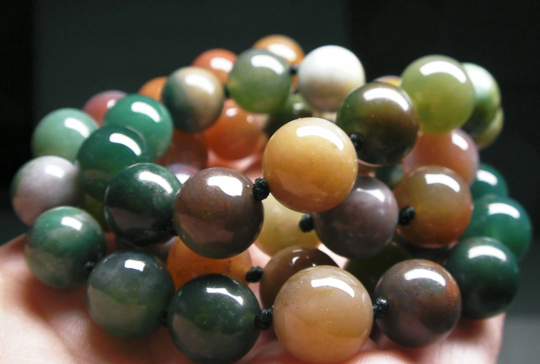 Tools4transformation Earth Tone Agate EO 10.5mm 25.5inch Agate - Earth Tone