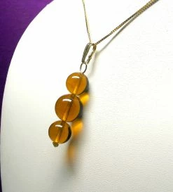 Tools4transformation Pendants Amber Andara Crystal Pendant (2 X 10mm & 1 X 12mm)