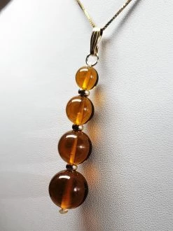 Tools4transformation Amber Andara Crystal With Gold Pendant (1 X 8-14mm) Pendants