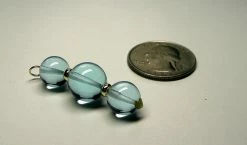 Tools4transformation Aqua - Blue Andara Crystal With Gold Pendant (2 X 10mm & 1 X 12mm) Pendants