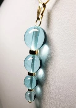 Tools4transformation Pendants Aqua - Blue Andara Crystal With Gold Pendant (1 X 8-14mm)