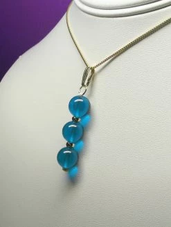 Tools4transformation Blue - Bright Dark Andara Crystal With Gold Pendant (3 X 10mm) Pendants