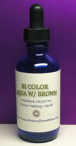 Tools4transformation Bi-Color Aqua With Brown Andara Crystal Liquid Liquid Andaras - Vibrational Essences