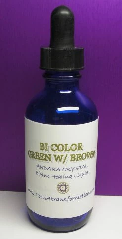 Tools4transformation Liquid Andaras - Vibrational Essences Bi-Color Green With Brown Andara Crystal Liquid