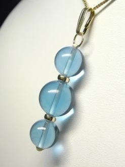 Tools4transformation Blue Andara Crystal With Gold Pendant (2 X 10mm & 1 X 12mm) Pendants