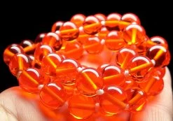Tools4transformation Orange Red Andara Crystal Necklace 10mm 25inch