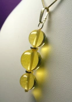 Tools4transformation Yellow - Golden Andara Crystal With Gold Pendant (2 X 10mm & 1 X 12mm)