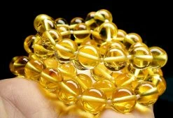 Tools4transformation Yellow Golden Andara Crystal Necklace 10mm 27inch