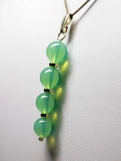 Tools4transformation Opalesence Green Andara Crystal With Gold Pendant (4 X 10mm)