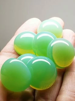 Tools4transformation Green Opalesence Andara Crystal Cabochon Chakra Set Chakra Sets - Therapeutic Gems & Crystals