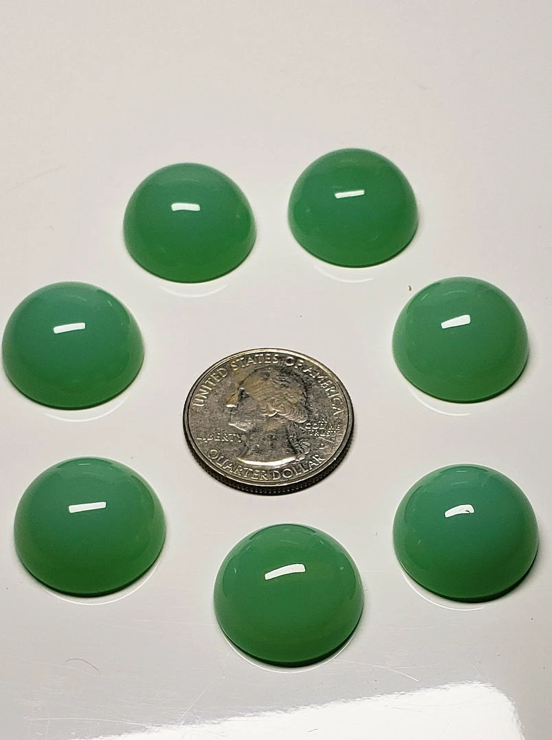 Tools4transformation Green Opalesence Andara Crystal Cabochon Chakra Set Chakra Sets - Therapeutic Gems & Crystals