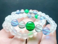 Tools4transformation Green Violet Flame Andara Crystal Necklace 17inch