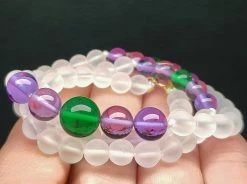 Tools4transformation Green Violet Flame Andara Crystal Necklace 17inch