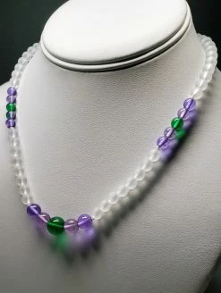Tools4transformation Green Violet Flame Andara Crystal Necklace 17inch