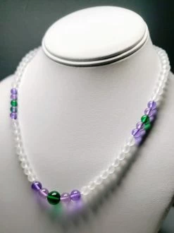 Tools4transformation Green Violet Flame Andara Crystal Necklace 18.25inch