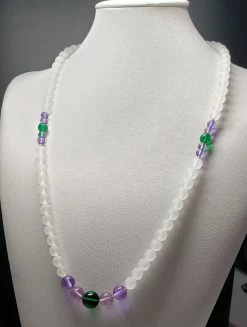 Tools4transformation Green Violet Flame Andara Crystal Necklace 24.5inch