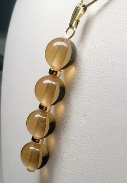 Tools4transformation Brown - Honey Andara Crystal Pendant With Gold (4 X 12mm)