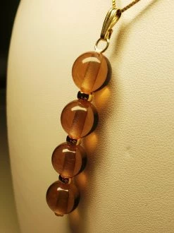 Tools4transformation Brown - Honey Andara Crystal Pendant With Gold (4 X 12mm)