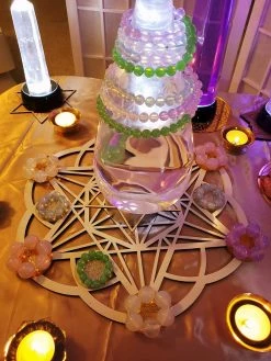 Tools4transformation Opalescent Lavender Andara Crystal JUMBO Healing/Meditation Ring