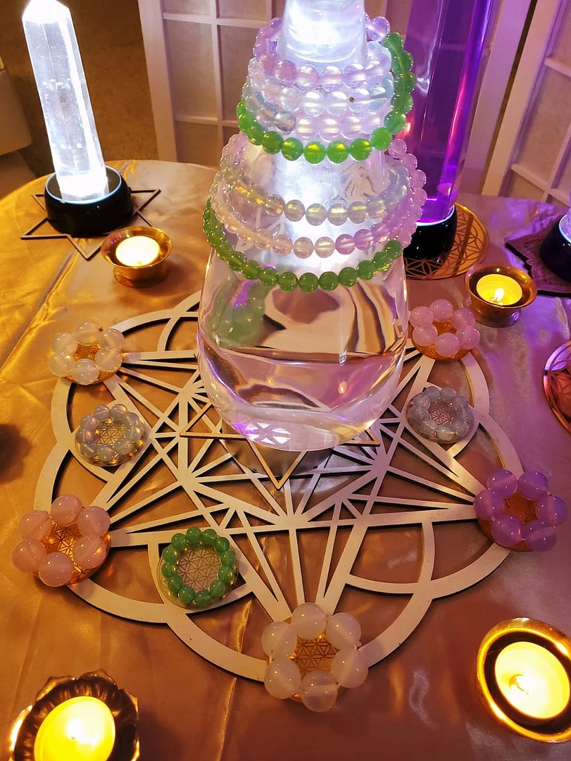 Tools4transformation Opalescent Lavender Andara Crystal JUMBO Healing/Meditation Ring