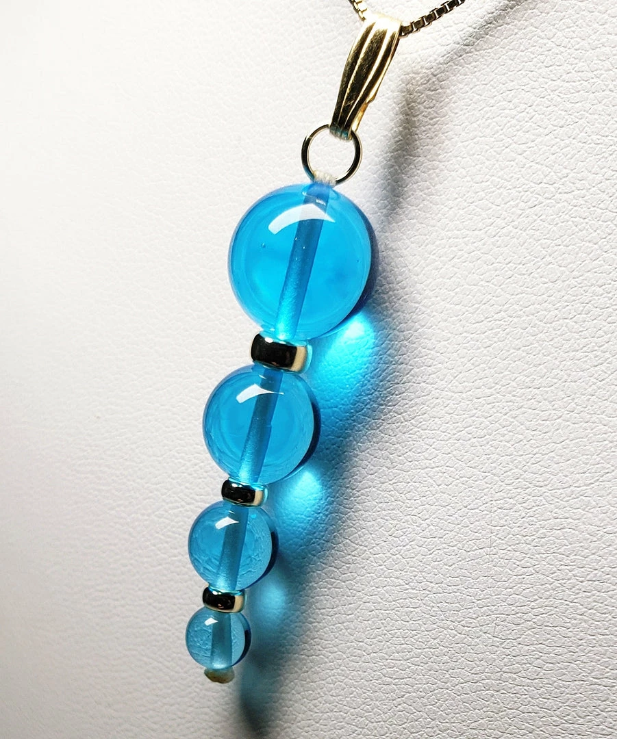 Tools4transformation Pendants Blue - Bright Light Andara Crystal With Gold Pendant (1 X 6-12mm)