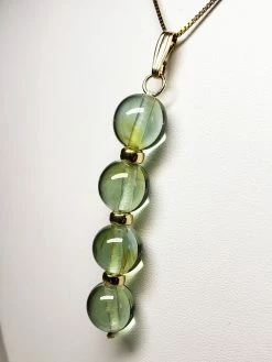 Tools4transformation Aqua Blue Shaman Andara Crystal Pendant With Gold (4 X 11mm)