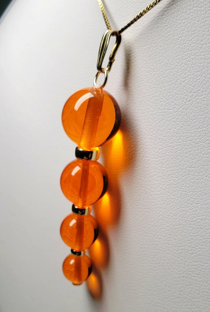 Tools4transformation Pendants Orange Andara Crystal With Gold Pendant (1 X 8-14mm)