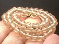 Tools4transformation Peach Andara Crystal Necklace 5mm 17.75inch