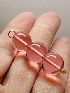 Tools4transformation Peach Pink Andara Crystal Pendant (3 X 12mm)