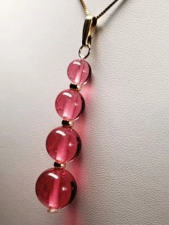 Tools4transformation Peach Pink Andara Crystal With Gold Pendant (1 X 8-14mm) Pendants