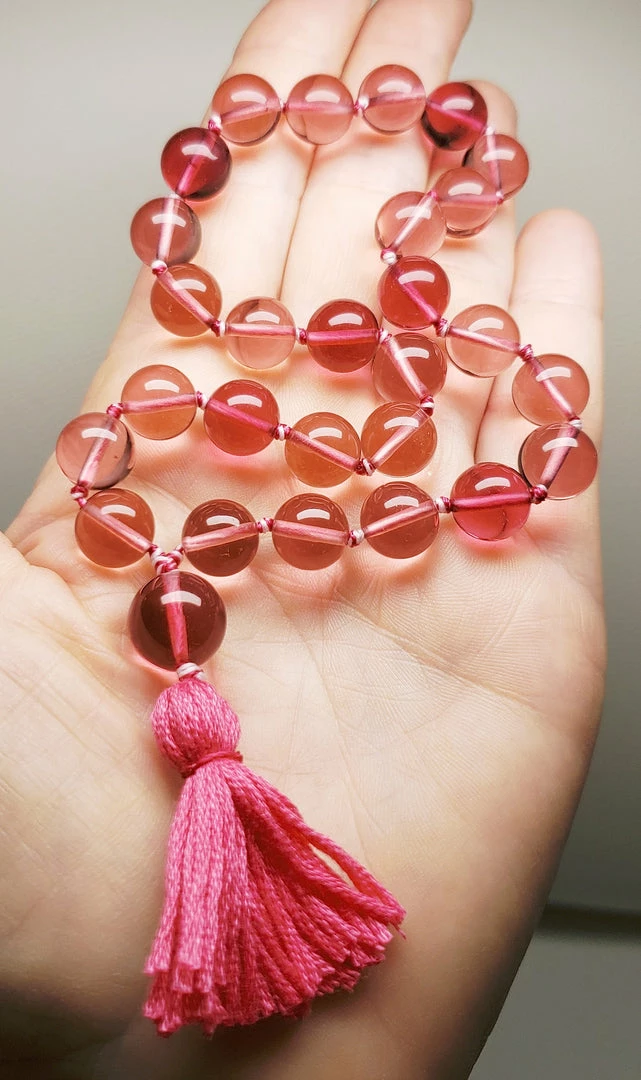 Tools4transformation Andara Crystal Mala / Prayer Beads - Rose & Peach Pink