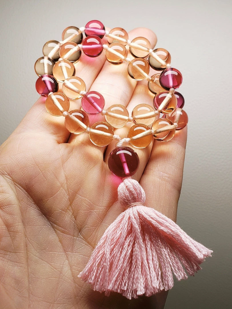 Tools4transformation Malas / Prayer Beads Andara Crystal Mala / Prayer Beads - Rose & Peach