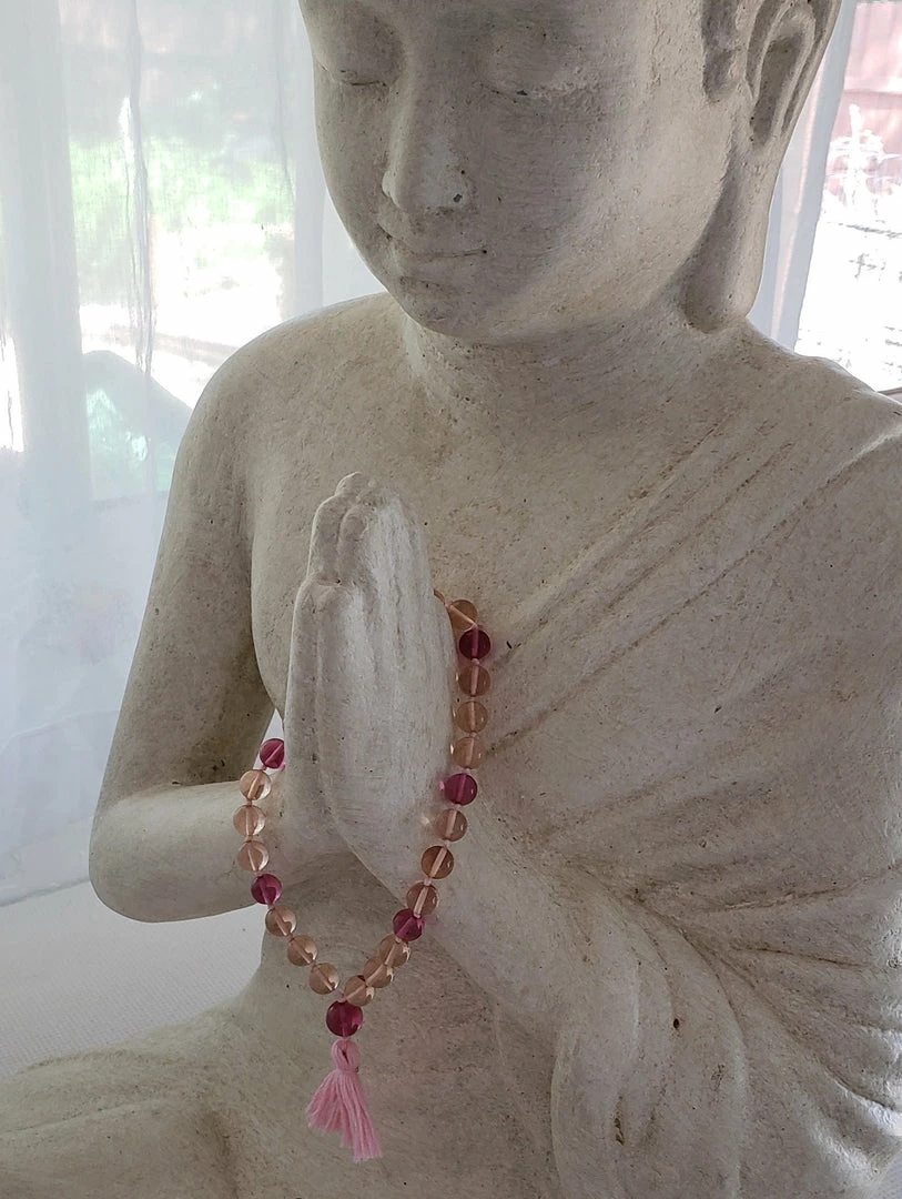Tools4transformation Malas / Prayer Beads Andara Crystal Mala / Prayer Beads - Rose & Peach