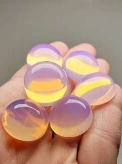 Tools4transformation Pink Opalesence Andara Crystal Cabochon Chakra Set Chakra Sets - Therapeutic Gems & Crystals