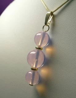 Tools4transformation Pink Opalescence Andara Crystal With Gold Pendant (2 X 10mm & 1 X 12mm)