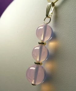 Tools4transformation Pink Opalescence Andara Crystal With Gold Pendant (2 X 10mm & 1 X 12mm) Pendants