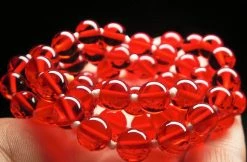 Tools4transformation Red Andara Crystal Necklace 8mm 24inch