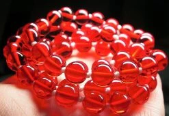 Tools4transformation Red Andara Crystal Necklace 8mm 25inch