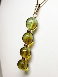 Tools4transformation Green Shaman Andara Crystal Pendant With Gold (4 X 11mm)