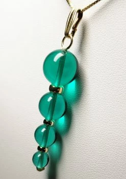 Tools4transformation Teal Andara Crystal With Gold Pendant (1 X 6-12mm)