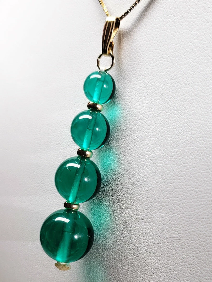 Tools4transformation Teal Andara Crystal With Gold Pendant (1 X 8-14mm) Pendants