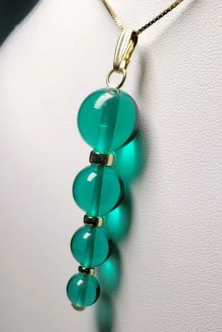 Tools4transformation Teal Andara Crystal With Gold Pendant (1 X 8-14mm)