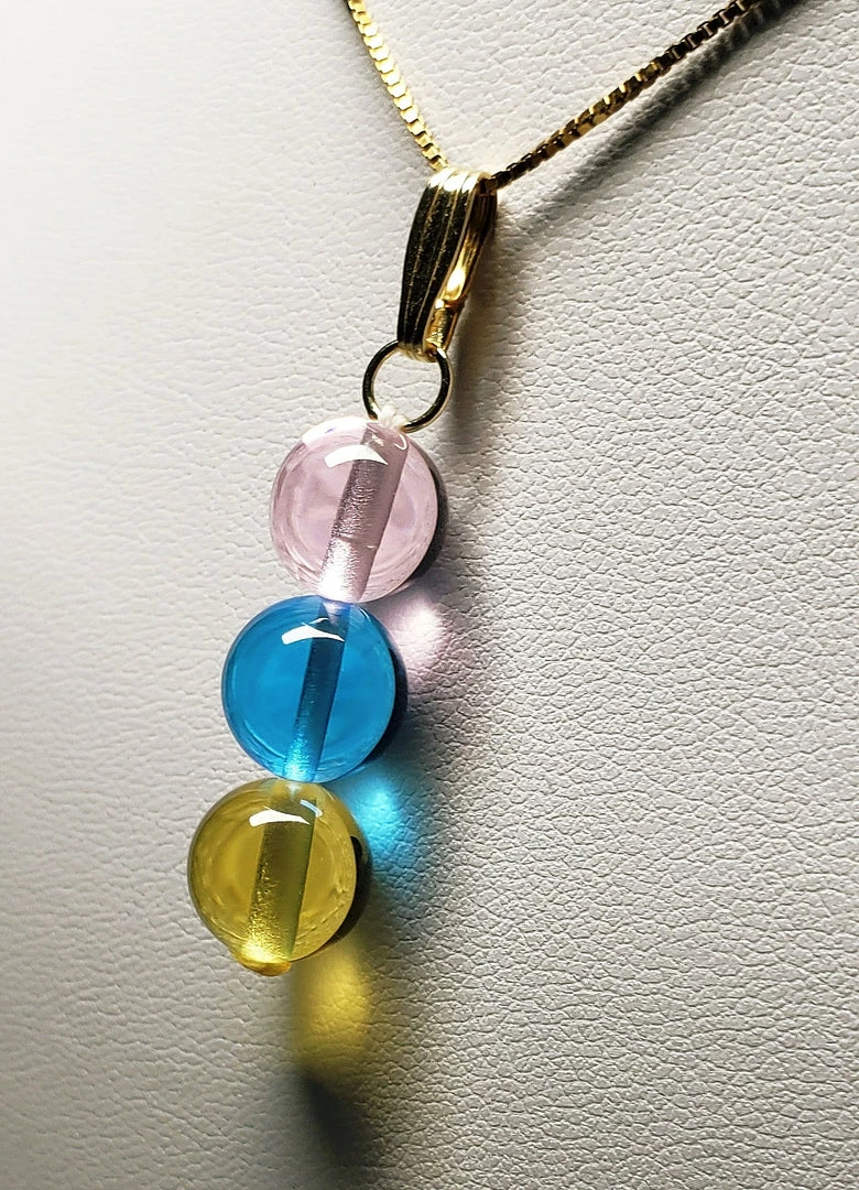 Tools4transformation Three-Fold Flame Andara Crystal Pendant (3 X 10mm) Healing Flames